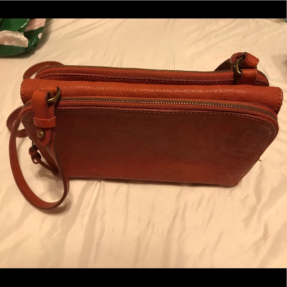Red Madewell leather crossbody purse